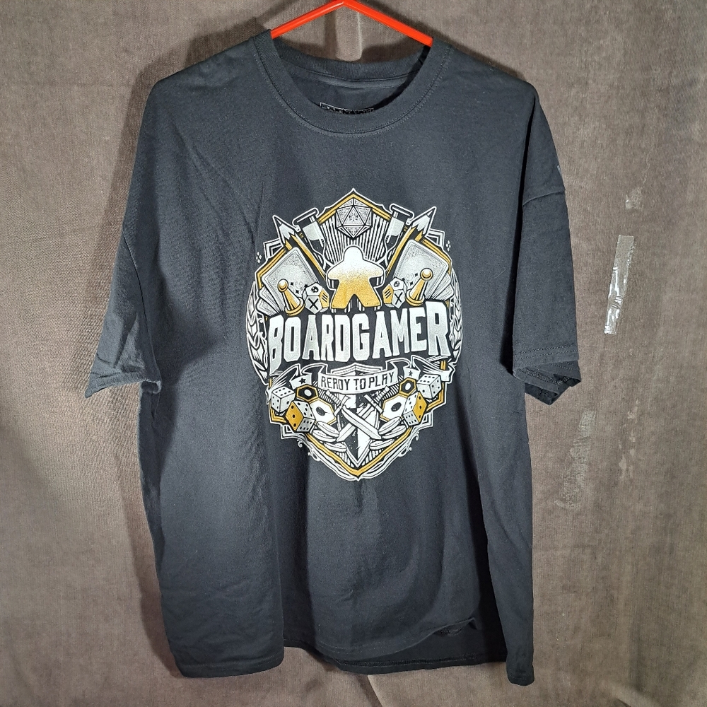 Shirt Punch! Boardgamer Ready To Play Black Graphic Tee by Studiom6 VG XXL